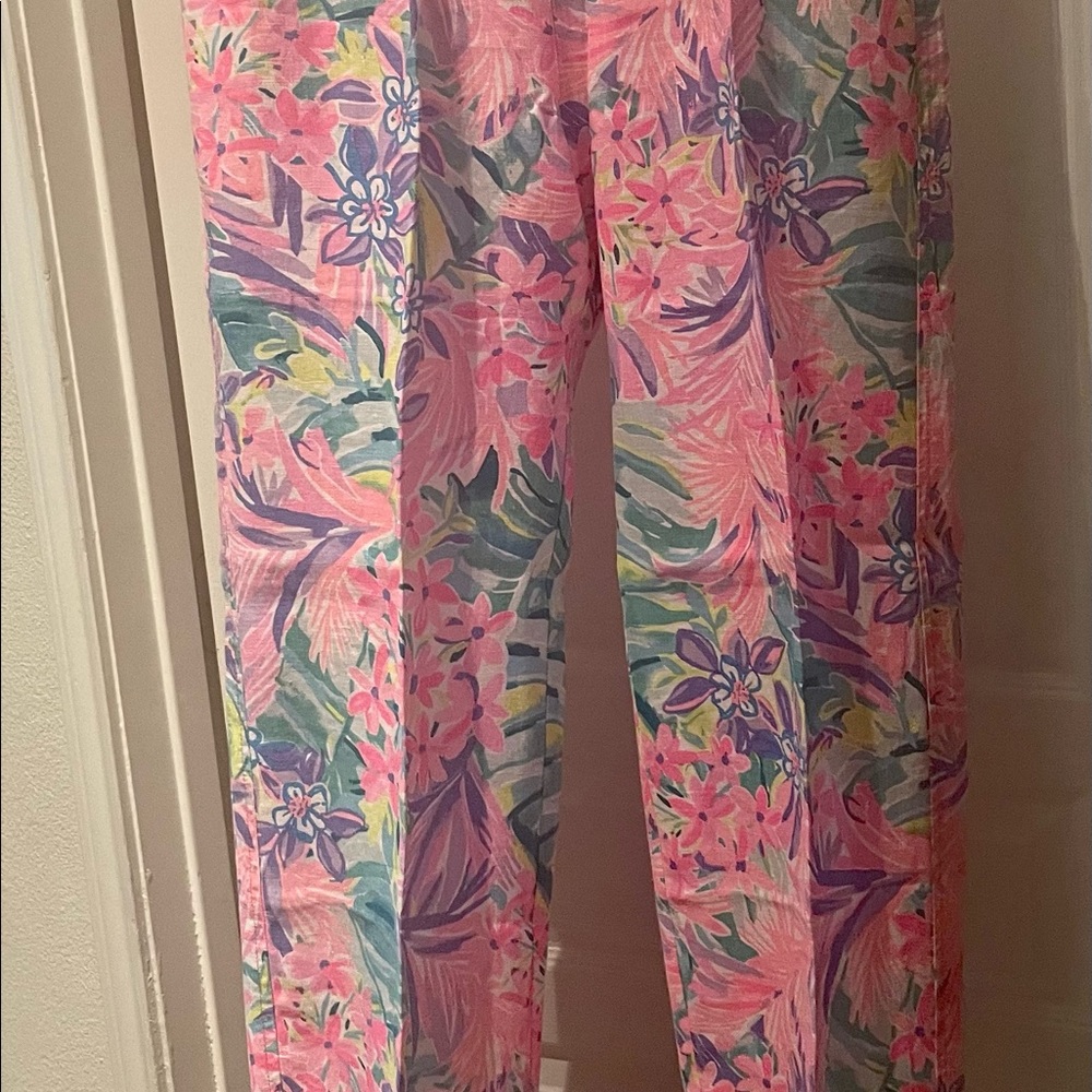 NWT Lily Pulitzer XL Beach Palazoo Linen Pants in It Was All A Dream pattern